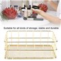 BuyWeek Panier de Rangement, Organisateur de Rangement de Bureau en Treillis métallique Durable Multifonction doré pour Un Usage
