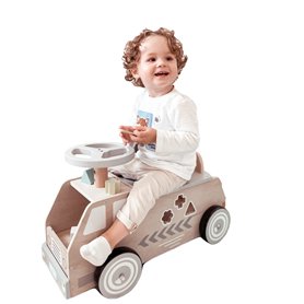 Mamabrum Voiture en Bois à Monter - Porteur Éducatif avec Blocs de Formes