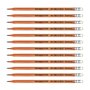 OFFICER PRODUCTS Donau 7388001PL-99 Lot de 12 crayons à papier en bois de cèdre HB avec gomme - En forme hexagonale - Non toxiqu