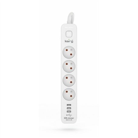 Rallonge 4 prises Schuko avec interrupteur Kerg M02414 (3 m)