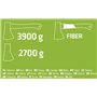 VERTO Marteau diviseur 2700 g, hache diviseuse avec manche en fibre de verre, hache diviseuse avec hache verte