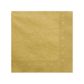 20 serviettes 33 x 33 cm décoratif Doré métallisé//Napkins ornement décoration de table mariage communion