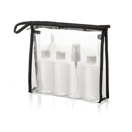 Wpro Sacs de Toilette 2en1 & Bouteille Voyage mis 4 conteneurs liquides 1l