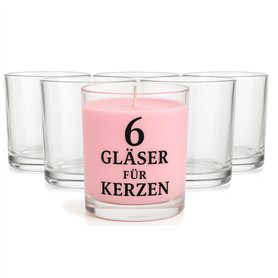 Glasmark KROSNO 1992 Lot De 6 Pots en Verre Transparent pour Fabrication de Bougies Bricolage 180 ML