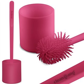 CleanGang Brosse WC en Silicone B!Rush pour Un Nettoyage en Profondeur et Facile en Magenta – Brosse de Nettoyage WC avec Poils