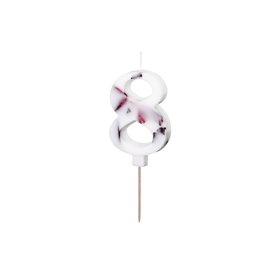 PartyDeco Bougie Anniversaire Chiffre pétale de Fleurs séchées - 8