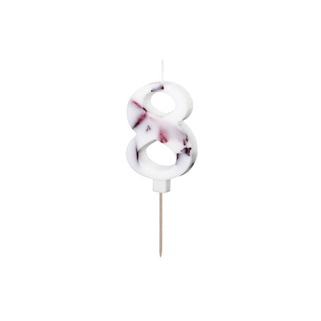 PartyDeco Bougie Anniversaire Chiffre pétale de Fleurs séchées - 8