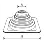 Passage de toit flexible Joint EPDM Bride anti-pénétration d'eau Résistant à la température Protection de cheminée Tuyaux Câbles