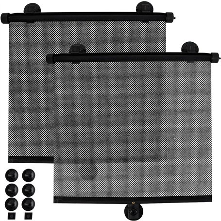 Xtrobb 23497 Lot de 2 stores pare-soleil universels avec ventouses pour vitre arrière de voiture pour bébé