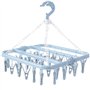 Retoo Séchoir à linge pliable avec 32 clips - Crochet rotatif - Coupe-vent - Porte-chaussettes - Séchoir à linge - Sous-vêtement