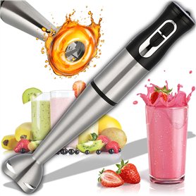 Retoo Mixeur plongeant électrique 1200 W Batteur manuel Hachoir pour milkshake smoothies purée sauce Mélangeur électrique Vitess