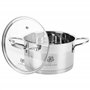 KARL HAUSMANN Faitout Inox - 3.6L - 20 cm - Marmite Induction en Acier Inoxydable 18/10 - Casserole avec Couvercle en Verre - fa