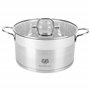 KARL HAUSMANN Faitout Inox - 4.7L - 22 cm - Marmite Induction en Acier Inoxydable 18/10 - Casserole avec Couvercle en Verre - fa