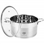KARL HAUSMANN Faitout Inox - 4.7L - 22 cm - Marmite Induction en Acier Inoxydable 18/10 - Casserole avec Couvercle en Verre - fa
