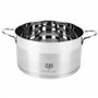 KARL HAUSMANN Faitout Inox - 4.7L - 22 cm - Marmite Induction en Acier Inoxydable 18/10 - Casserole avec Couvercle en Verre - fa
