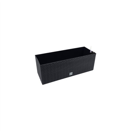 PROSPERPLAST Jardinière rectangulière noir arrosage automatique 17l.