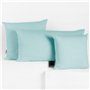 DecoKing Lot de 2 taies d'oreiller 50 x 60 cm en jersey de coton avec fermeture éclair - Bleu clair - Ambre