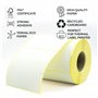 MD Labels Lot de 500 étiquettes thermiques blanches en rouleau 100 x 100 mm – Adhésif permanent, pour codes-barres, étiquettes a