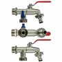 Bradas GKK0512 Double Robinet 3 x 5 x 2 cm Argenté