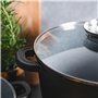 KARL HAUSMANN Faitout Induction - 2.3L – Ø 20 cm - Cocotte Fonte d'Aluminium - Marmite Couvercle en Verre - Casserole Tous Feux 