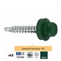 Lot de 250 vis trapézoïdales en tôle profilée 4,8 x 35 mm RAL 6005 vert mousse