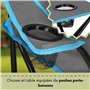 SPRINGOS Table de camping pliable avec 2 chaises, sac de transport, meubles de pique-nique d'extérieur avec porte-gobelets et ha