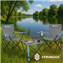 SPRINGOS Table de camping pliable avec 2 chaises, sac de transport, meubles de pique-nique d'extérieur avec porte-gobelets et ha