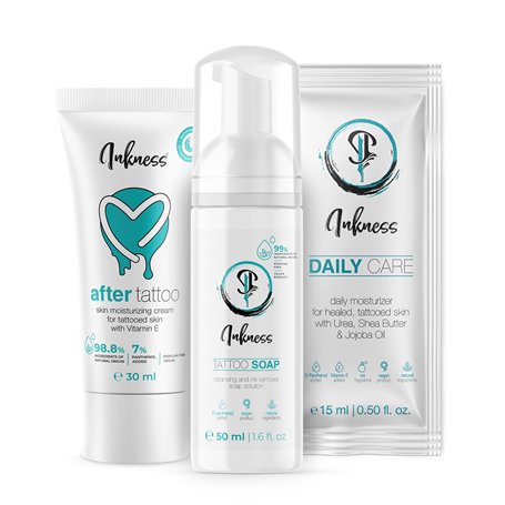 Inkness Kit de soin de tatouage basique - Pour tatouage frais - Crème après-tatouage 30 ml