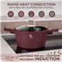 Berlinger Haus Leonardo Collection Batterie de cuisine à induction 15 pièces en aluminium anti-adhésif avec couvercle/Bordeaux m