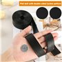 5 Rouleaux Laniere Cuir, 3m Sangle Cuir Noir avec Largeur 5/10/15/20/25 mm, Bande de Cuir, Lanière de Cuir Plate pour Les Projet