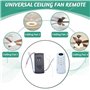 Joselin Ventilateur de Plafond Kit de Télécommande 40W Remplacement à 6 Vitesses Remote et Récepteur pour Les Ventilateurs et Lu