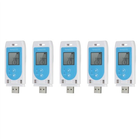 jiyaohui 5X TempU 03 Enregistreur de DonnéEs D'Humidité de TempéRature USB RéUtilisable Enregistreur de DonnéEs RH Temp Enregist