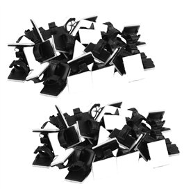 Lbvzxkad 100 Pièces Auto- Adhésif Serre Câble Plastique Câble Rectangulaire Pinces Attache de Câble Reliure
