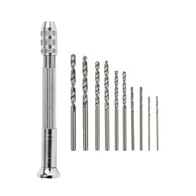 Pesfehhy 11 Pièces Ensemble de Forets Hélicoïdaux à Main 0.5-2.0mm Outil de Poinçonnage à Main pour le Travail Du Bois Kit D'Ent