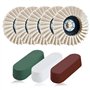 Knoruley Ensemble de 8 Disques de Feutre Abrasifs et de Pâte à Polir pour Meuleuses D'Angle