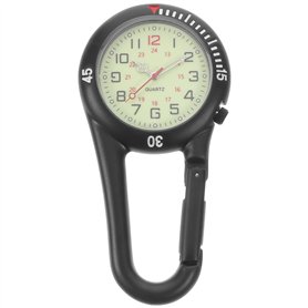 ULTECHNOVO Clip-on Montre Gousset Clip Noir sur Mousqueton Lunette Tournante Visage Lumineux Montre Gousset pour Médecins Infirm
