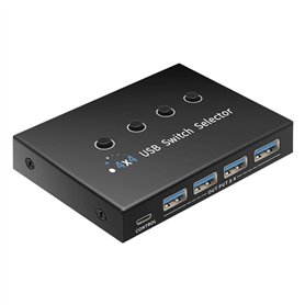 Mocturnity Sélecteur KM de Commutateur USB 3.0 4 Ordinateur Portable PC Hôte Partageant 4 Périphériques USB Boîtier de Commutati