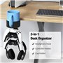 Pesfehhy Porte-Gobelet de Bureau Multifonction pour Casque et Manette de, Rangement de Bureau pour PC Gamer, Support de Poignée 