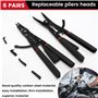 Kissmii Pince de retenue, pince à circlips intérieures, pince à anneaux fixes interchangeables, pince de protection pour voiture