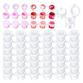 Toolvvik 100 Bandes 600 Pots Pots de Peinture Vides Pots de Peinture Acrylique pour Écoles Salles de Classe Fournitures de Peint