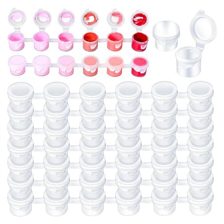 Toolvvik 100 Bandes 600 Pots Pots de Peinture Vides Pots de Peinture Acrylique pour Écoles Salles de Classe Fournitures de Peint