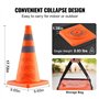 Pesfehhy Cônes de Sécurité, Lot de 4 Cônes de Signalisation Pliables de 18 Pouces, Cônes de Construction avec Colliers Réfléchis