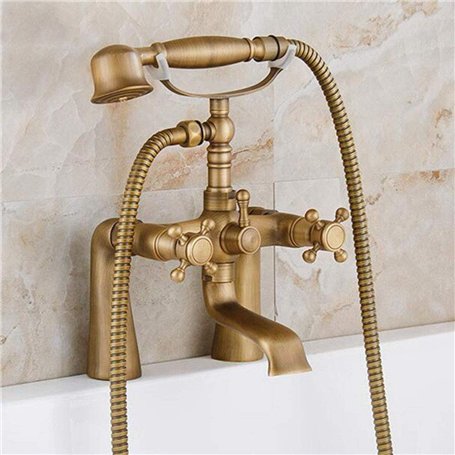Robinets Baignoire bronze antique avec douche à main