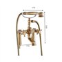 Robinets Baignoire bronze antique avec douche à main, poignées double pont monté Baignoire Robinet de salle de bain