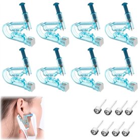 LATTCURE 8 Outil de Perçage D'oreilles Piercing à l'oreille Pistolet outil de piercing corps sans Douleur