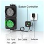 2 Feu Tricolore À LED Rouge/Vert avec Pare-soleil, Feu de Circulation Industrielle 100 mm pour mur, avec Bouton de Commande, Feu
