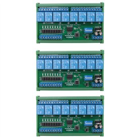 Reinscer Modbus RTU UART 3X DC 24V 8 canaux RS485 relais carte de circuit imprimé télécommande DIN35 Rail Box pour contrôle d'au
