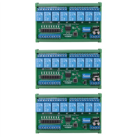 Reinscer Modbus RTU UART 3X DC 24V 8 canaux RS485 relais carte de circuit imprimé télécommande DIN35 Rail Box pour contrôle d'au