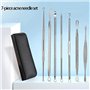 Eighosee Extracteur Professionnel de Boutons à Double TêTe, Ensemble de 7 PièCes de Dissolvant de Points Noirs Dissolvant de Poi