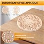 FYOBOT Appliques en Bois Rond De Sculpture De Fleurs Sculptées pour Décalque De Moulures en Bois Non-Peintes Meuble Armoire Figu